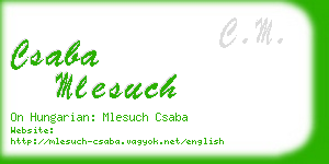 csaba mlesuch business card